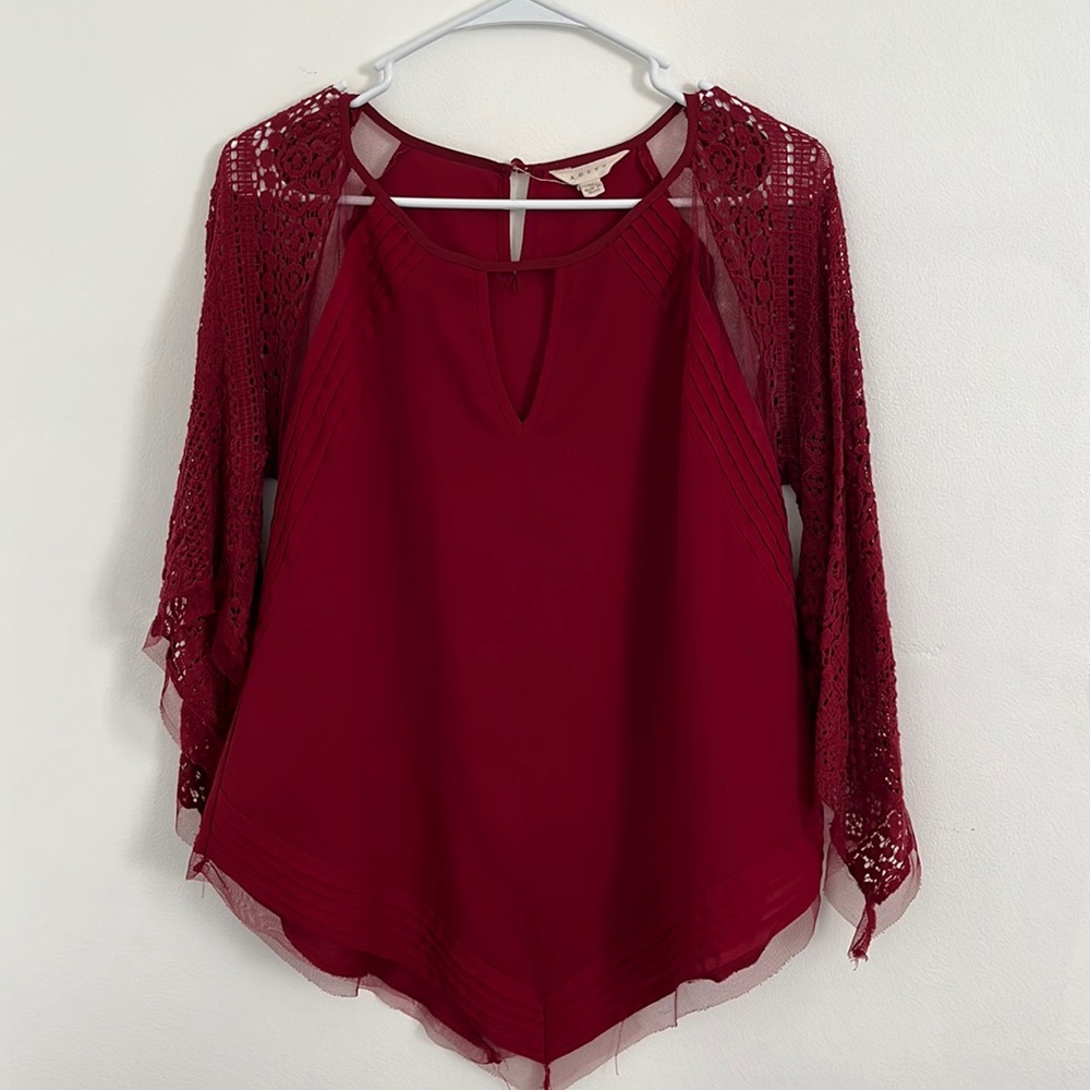 Adiva 3/4 Sleeve Red Blouse